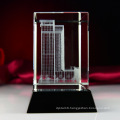 3D Laser Architectural Model Crystal Glass Cube Paperweight